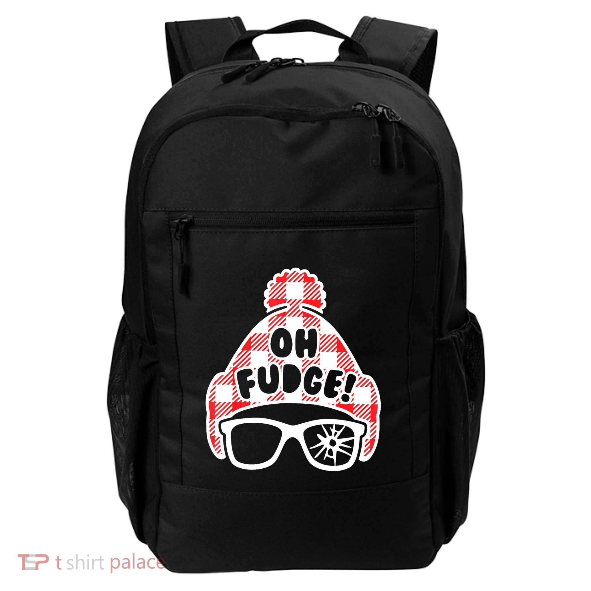 Oh A Fudge Funny Christmas Saying Vintage Xmas Santa Hat Backpack