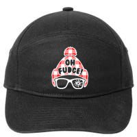 Oh A Fudge Funny Christmas Saying Vintage Xmas Santa Hat 7-Panel Snapback Hat