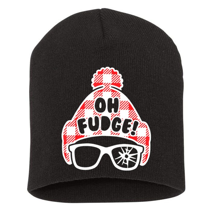 Oh A Fudge Funny Christmas Saying Vintage Xmas Santa Hat Short Acrylic Beanie