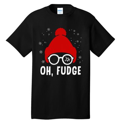 Oh A Fudge Funny Christmas Saying Vintage Xmas Santa Hat Tall T-Shirt