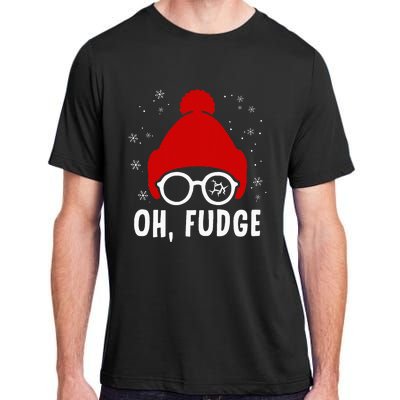 Oh A Fudge Funny Christmas Saying Vintage Xmas Santa Hat Adult ChromaSoft Performance T-Shirt