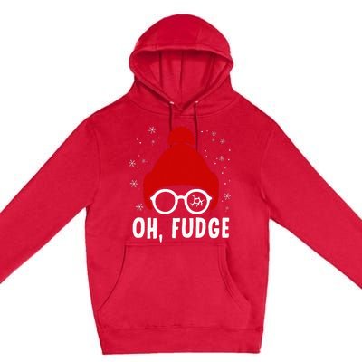 Oh A Fudge Funny Christmas Saying Vintage Xmas Santa Hat Premium Pullover Hoodie