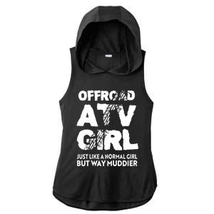 OffRoad ATV Girl Funny Quad 4Wheeling Girls Ladies PosiCharge Tri-Blend Wicking Draft Hoodie Tank