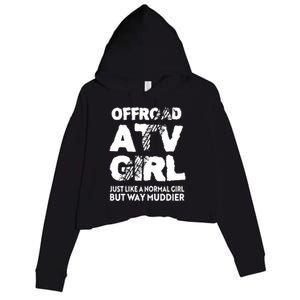 OffRoad ATV Girl Funny Quad 4Wheeling Girls Crop Fleece Hoodie