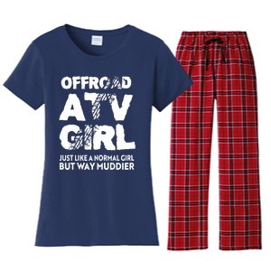 OffRoad ATV Girl Funny Quad 4Wheeling Girls Women's Flannel Pajama Set