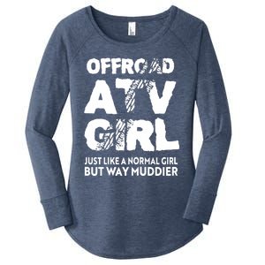 OffRoad ATV Girl Funny Quad 4Wheeling Girls Women's Perfect Tri Tunic Long Sleeve Shirt