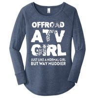 OffRoad ATV Girl Funny Quad 4Wheeling Girls Women's Perfect Tri Tunic Long Sleeve Shirt