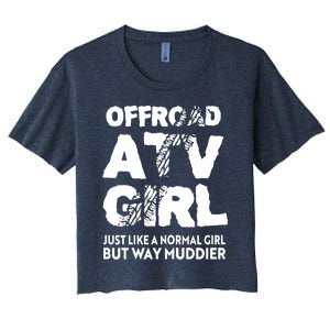 OffRoad ATV Girl Funny Quad 4Wheeling Girls Women's Crop Top Tee