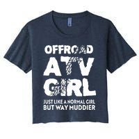 OffRoad ATV Girl Funny Quad 4Wheeling Girls Women's Crop Top Tee