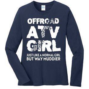 OffRoad ATV Girl Funny Quad 4Wheeling Girls Ladies Long Sleeve Shirt