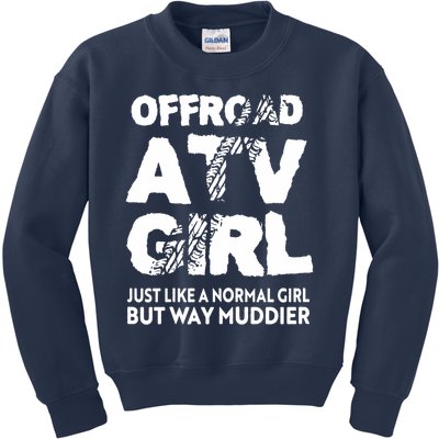 OffRoad ATV Girl Funny Quad 4Wheeling Girls Kids Sweatshirt