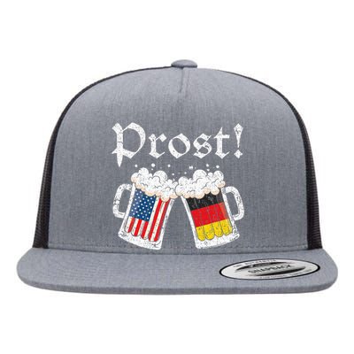 Oktoberfest American German Flag Beer Prost Flat Bill Trucker Hat