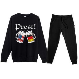 Oktoberfest American German Flag Beer Prost Premium Crewneck Sweatsuit Set