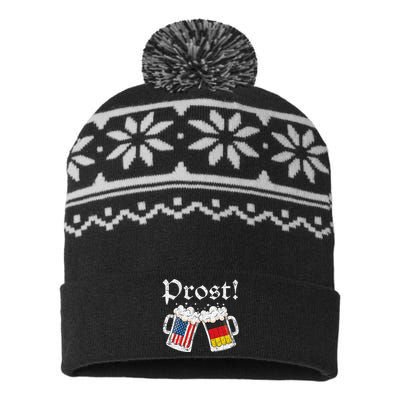 Oktoberfest American German Flag Beer Prost USA-Made Snowflake Beanie