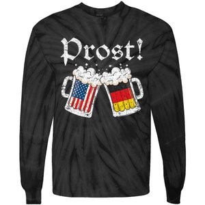 Oktoberfest American German Flag Beer Prost Tie-Dye Long Sleeve Shirt