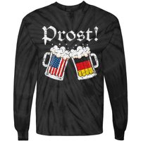 Oktoberfest American German Flag Beer Prost Tie-Dye Long Sleeve Shirt