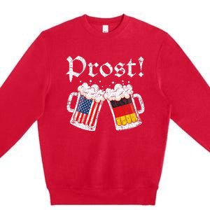 Oktoberfest American German Flag Beer Prost Premium Crewneck Sweatshirt