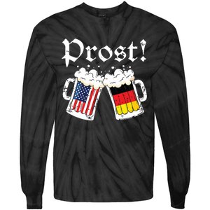 Oktoberfest American German Flag Beer Prost Tie-Dye Long Sleeve Shirt