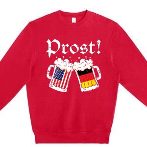 Oktoberfest American German Flag Beer Prost Premium Crewneck Sweatshirt