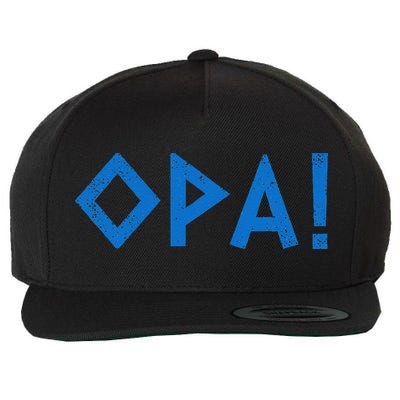 Opa Ancient Greek Pride Greek Flag Funny Greek Party Greece Wool Snapback Cap