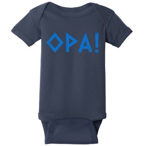 Opa Ancient Greek Pride Greek Flag Funny Greek Party Greece Baby Bodysuit