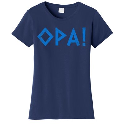 Opa Ancient Greek Pride Greek Flag Funny Greek Party Greece Women's T-Shirt