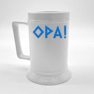 Opa Ancient Greek Pride Greek Flag Funny Greek Party Greece Beer Stein