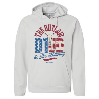 Outlaw And Hillbilly Trump Vance Performance Fleece Hoodie