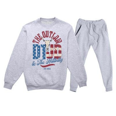 Outlaw And Hillbilly Trump Vance Premium Crewneck Sweatsuit Set