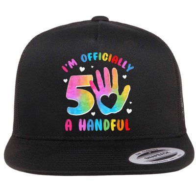 Officially A Handful 5 Im 5 Years Old 5th Birthday Flatbill Hat