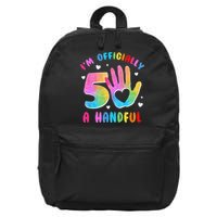 Officially A Handful 5 Im 5 Years Old 5th Birthday 16 in Basic Backpack