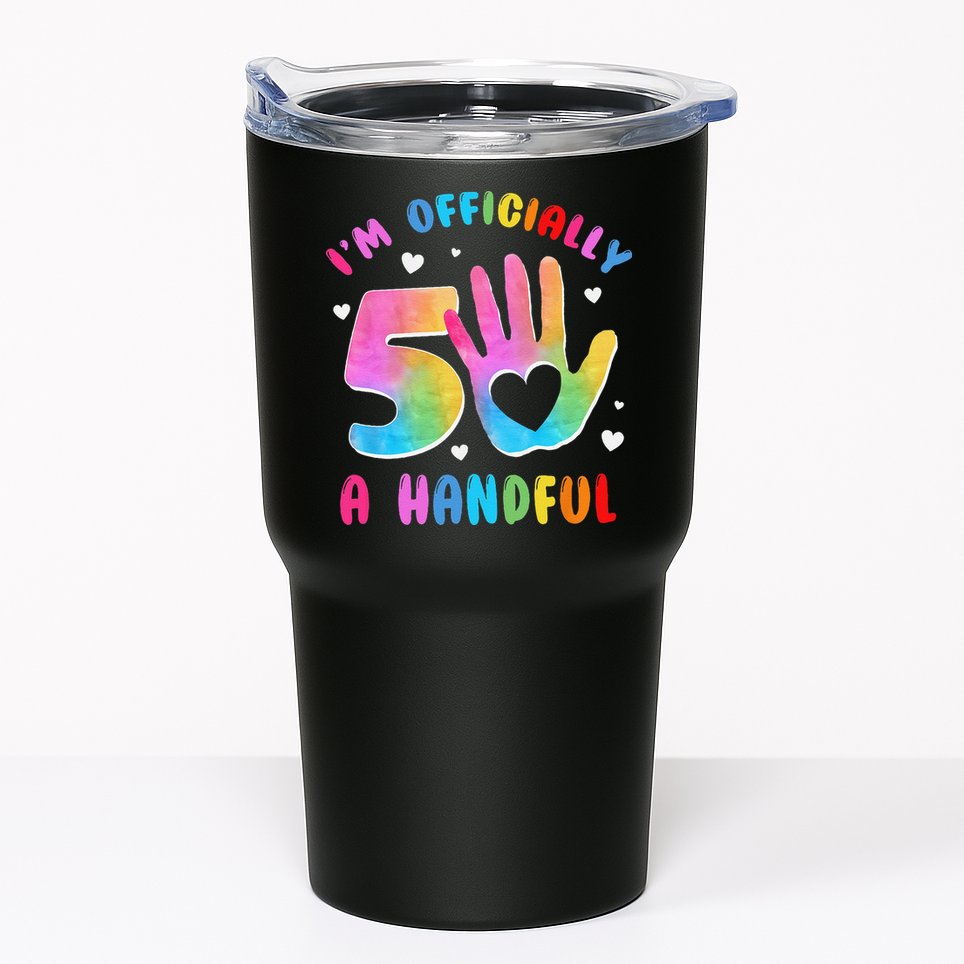 Officially A Handful 5 Im 5 Years Old 5th Birthday Tumbler
