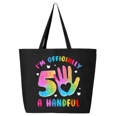 Officially A Handful 5 Im 5 Years Old 5th Birthday 25L Jumbo Tote