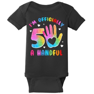 Officially A Handful 5 Im 5 Years Old 5th Birthday Baby Bodysuit