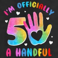 Officially A Handful 5 Im 5 Years Old 5th Birthday Golf Towel