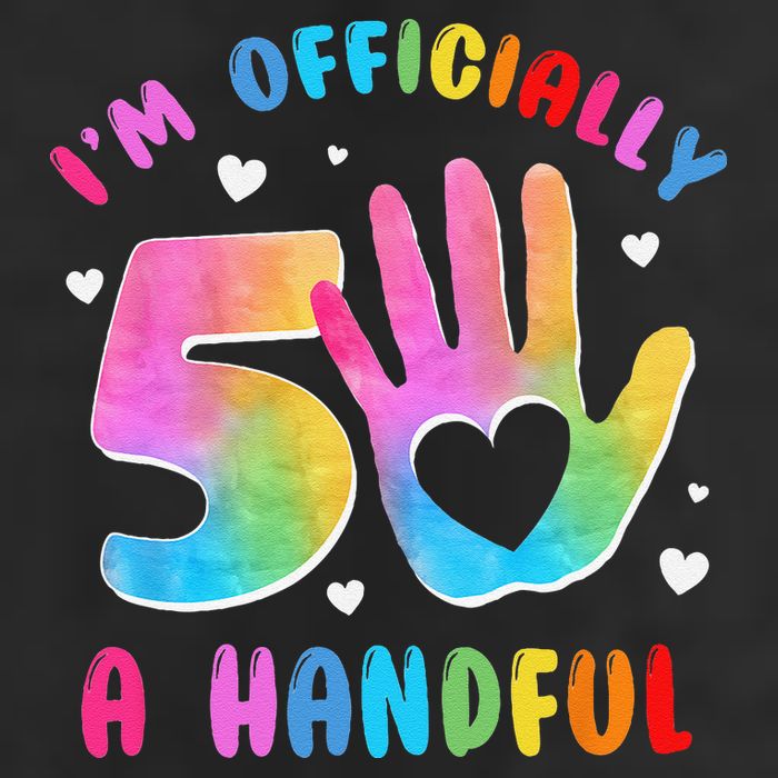 Officially A Handful 5 Im 5 Years Old 5th Birthday Golf Towel