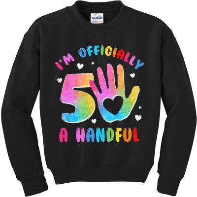 Officially A Handful 5 Im 5 Years Old 5th Birthday Kids Sweatshirt