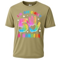 Officially A Handful 5 Im 5 Years Old 5th Birthday Cooling Performance Crew T-Shirt
