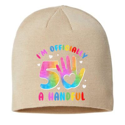 Officially A Handful 5 Im 5 Years Old 5th Birthday Sustainable Beanie