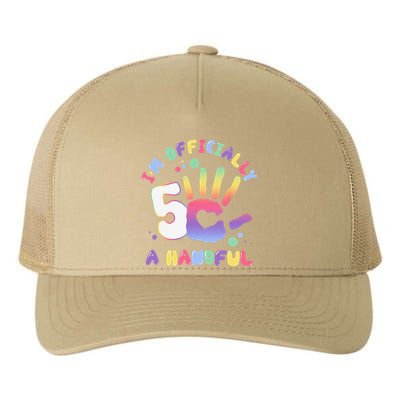 Officially A Handful 5 Im Five Years Old Funny Birthday Yupoong Adult 5-Panel Trucker Hat