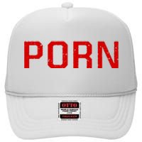 Offensive Adult Humor Funny Saying I Direct Midget Prn High Crown Mesh Back Trucker Hat