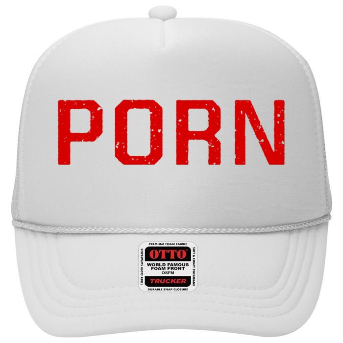 Offensive Adult Humor Funny Saying I Direct Midget Prn High Crown Mesh Back Trucker Hat