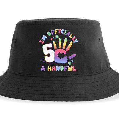 Officially A Handful 5 I'm Five Years Old Funny Birthday Sustainable Bucket Hat