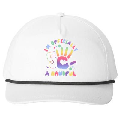 Officially A Handful 5 I'm Five Years Old Funny Birthday Snapback Five-Panel Rope Hat