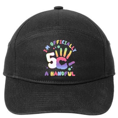 Officially A Handful 5 I'm Five Years Old Funny Birthday 7-Panel Snapback Hat