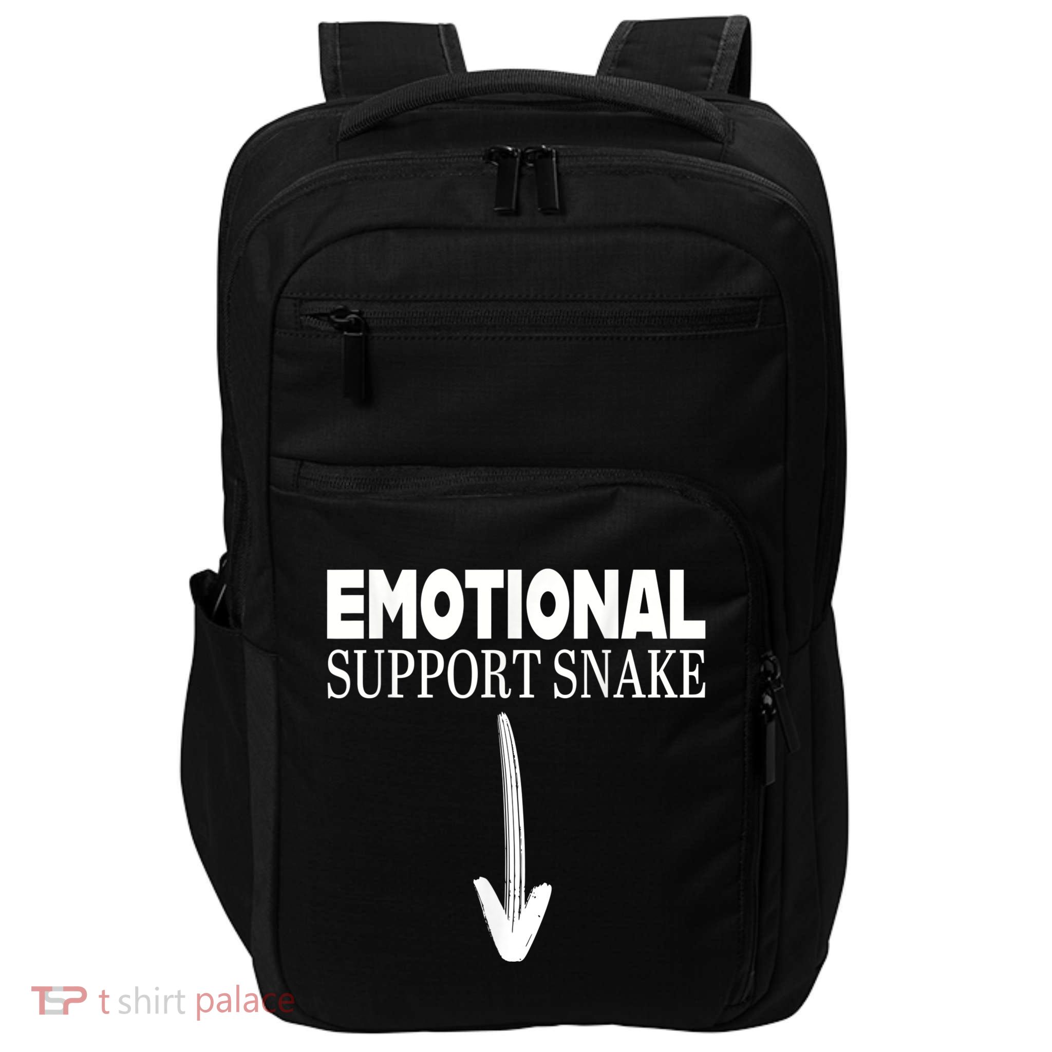 Offensive Adult Humor Emotional Support Snake Vintage Impact Tech Backpack