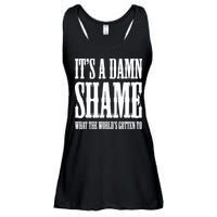 Oliver Anthony Its A Damn Shame What The Worlds Gotten To Ladies Essential Flowy Tank
