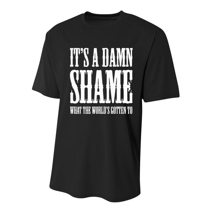 Oliver Anthony Its A Damn Shame What The Worlds Gotten To Youth Performance Sprint T-Shirt