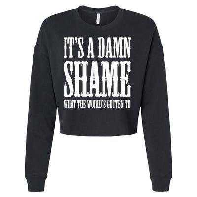 Oliver Anthony Its A Damn Shame What The Worlds Gotten To Cropped Pullover Crew