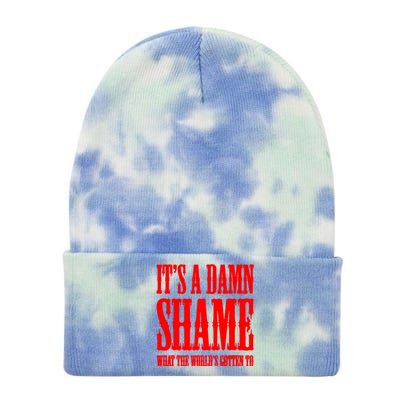 Oliver Anthony Its A Damn Shame What The Worlds Gotten To Tie Dye 12in Knit Beanie